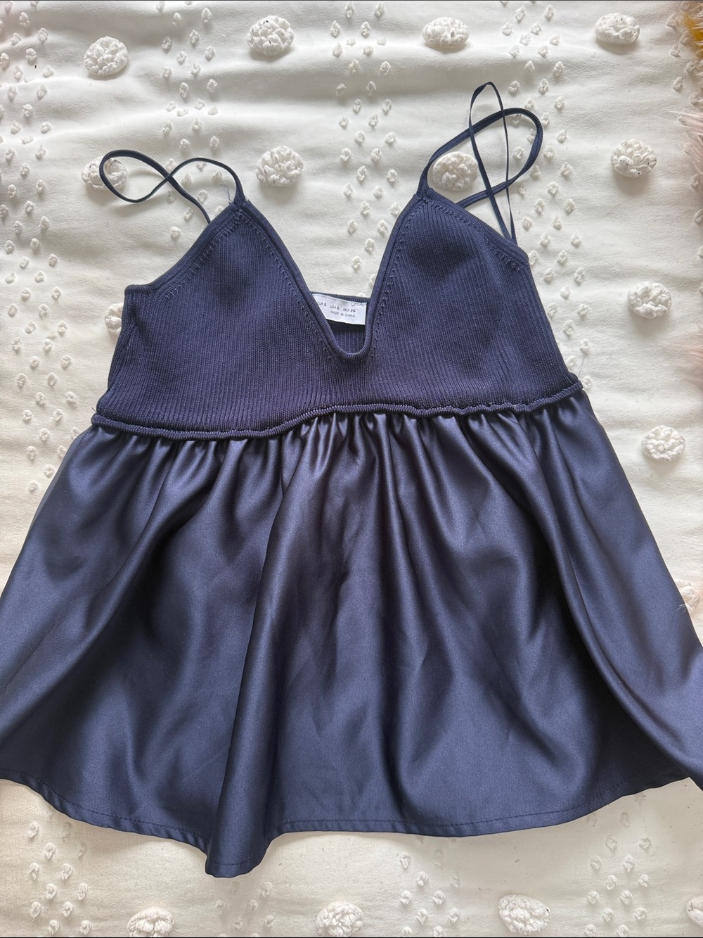 Zara Navy Peplum Top